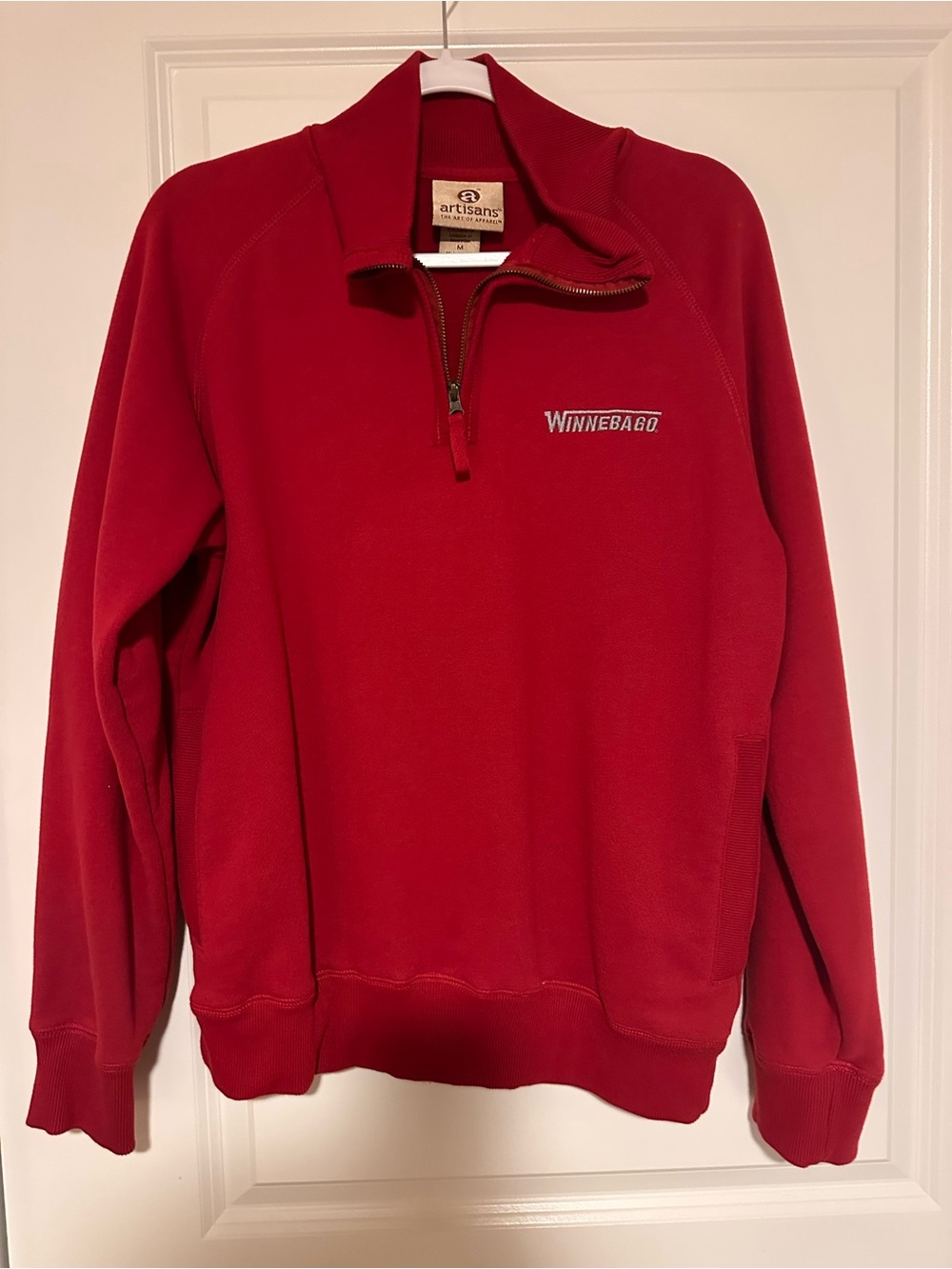 Winnebago Men's Red Zip-Up Quarter Sweatshirt w/ pockets